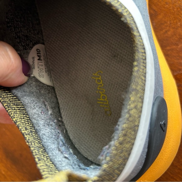 Allbirds Trail Runners SWT Gray and Yellow Men’s size 10 Athletic Shoes - Picture 5 of 15